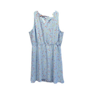 41 Hawthorn light baby blue floral short dress sundress summer Plus size 1XL